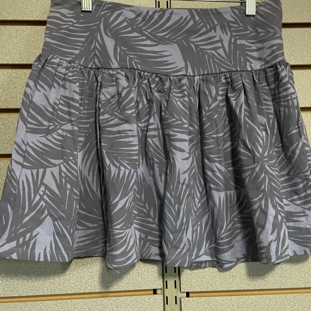 MODA International Multi Blue EUC Tropical Mini Short Skirt LARGE Victoria's VS